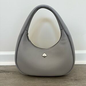 Kate Spade Kayla Crescent Leather Shoulder Bag | Mountain Grey